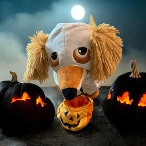 Gemmy Animated Halloween Dancing Ghost Dog Plush singing Give Me More ~ w/ VIDEO